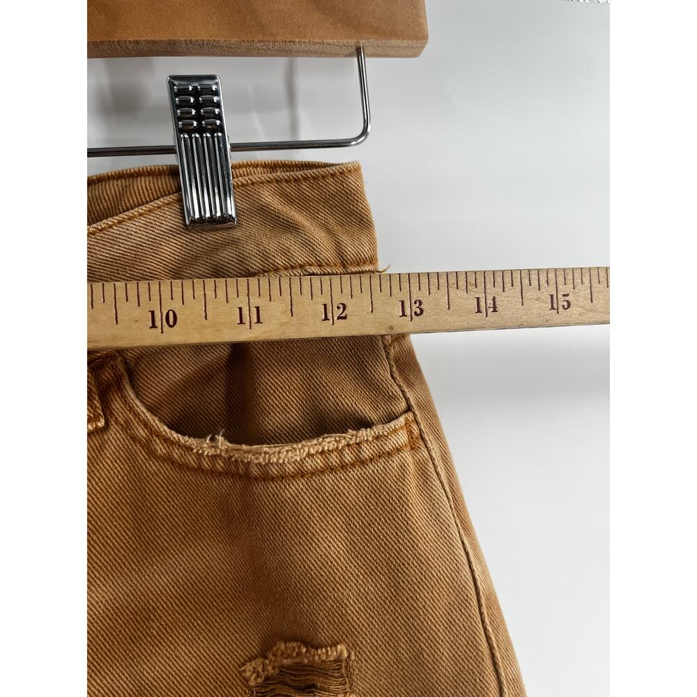 Vervet By Flying Monkey - Coco Straight Cropped Jeans Tan Distressed Women’s 24 - Picture 10 of 13